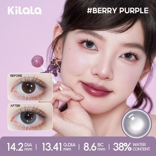 Kính áp tròng Kilala màu tím Berry Purple lens cận 6 tháng DIA 14.2mm có độ (0-8) 1 cặp