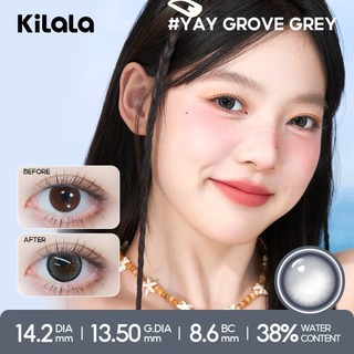 【Deal ưu đãi】Kính áp tròng Kilala màu xám Yay Grove Grey lens cận  6 tháng DIA 14.2mm có độ (0-8) 1 cặp