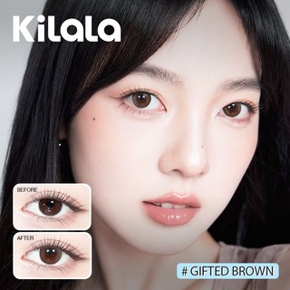 10 chiếc Kính áp tròng Kilala lens 1 ngày màu xám Gifted Grey màu nâu Gifted Brown DIA 14.0mm có độ (0-8)