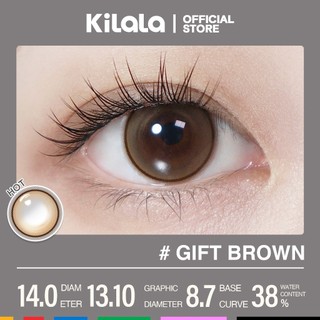 10 chiếc Kính áp tròng Kilala lens 1 ngày màu xám Gifted Grey màu nâu Gifted Brown DIA 14.0mm có độ (0-8)