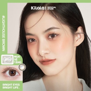 Kính áp tròng Kilala màu nâu Lighthouse Brown lens cận 1 tháng DIA 14.2mm có độ (0-8) 1 cặp
