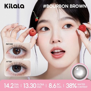 【Deal ưu đãi】Kính áp tròng Kilala màu nâu Bourbon Brown DIA 14.2mm lens cận 6 tháng có độ (0-8) 1 cặp