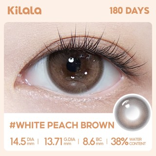 Kính áp tròng Kilala màu nâu White Peach Brown DIA 14.5mm lens cận 6 tháng có độ (0-8) 1 cặp
