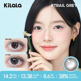 Kính áp tròng Kilala màu xám Trail Grey DIA 14.2mm lens cận 6 tháng có độ (0-8) 1 cặp