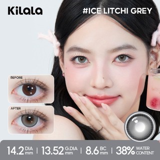 Kính áp tròng Kilala màu xám Lychee Grey lens cận 6 tháng DIA 14.2mm có độ (0-8) 1cặp