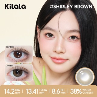 Kính áp tròng Kilala màu nâu Shirley Brown DIA 14.2mm  lens cận 6 tháng có độ (0-8) 1 cặp
