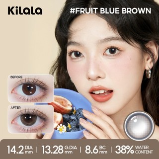 【Deal ưu đãi】Kính áp tròng Kilala màu nâu Fruit Blue Brown lens cận 6 tháng DIA 14.2mm có độ (0-8) 1 cặp