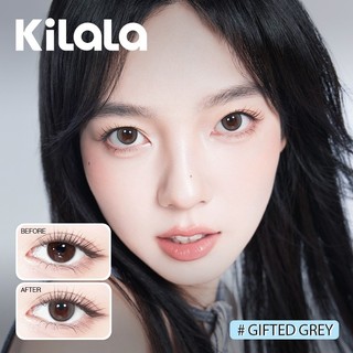 Kính áp tròng Kilala màu xám Gifted Grey và màu nâu Gifted Brown DIA 14.0mm lens cận 1 ngày có độ (0-8) 2 chiếc