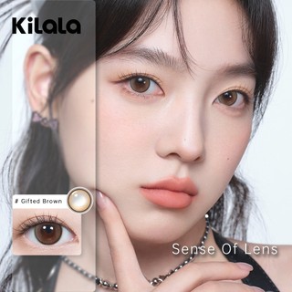 Kính áp tròng Kilala màu xám Gifted Grey và màu nâu Gifted Brown DIA 14.0mm lens cận 1 ngày có độ (0-8) 2 chiếc