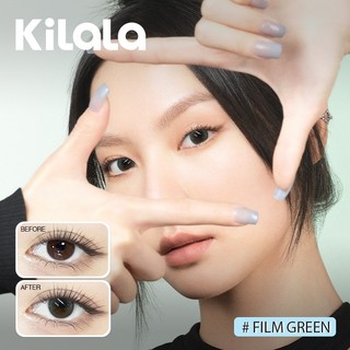 10 chiếc Kính áp tròng Kilala màu lục Film Green lens cận 1 ngày DIA 14.2mm có độ (0-8)