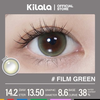 10 chiếc Kính áp tròng Kilala màu lục Film Green lens cận 1 ngày DIA 14.2mm có độ (0-8)