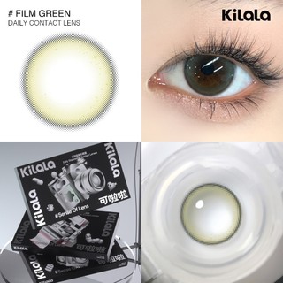 10 chiếc Kính áp tròng Kilala màu lục Film Green lens cận 1 ngày DIA 14.2mm có độ (0-8)