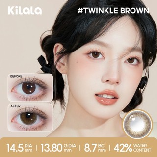 Kính áp tròng Kilala màu nâu Twinkle Brown lens cận 1 ngày DIA 14.5mm có độ (0-8) 2 chiếc