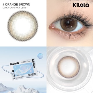 Kính áp tròng Kilala màu nâu Orange Brown DIA 14.2mm và màu xám Felinae Grey DIA 14.5mm lens cận 1 ngày có độ (0-8) 2 chiếc