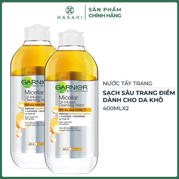 [DAILY] Combo 2 Nước Tẩy Trang Garnier Làm Sạch Sâu Lớp Trang Điểm 400ml x2 Hasaki Sản Phẩm Chính Hãng