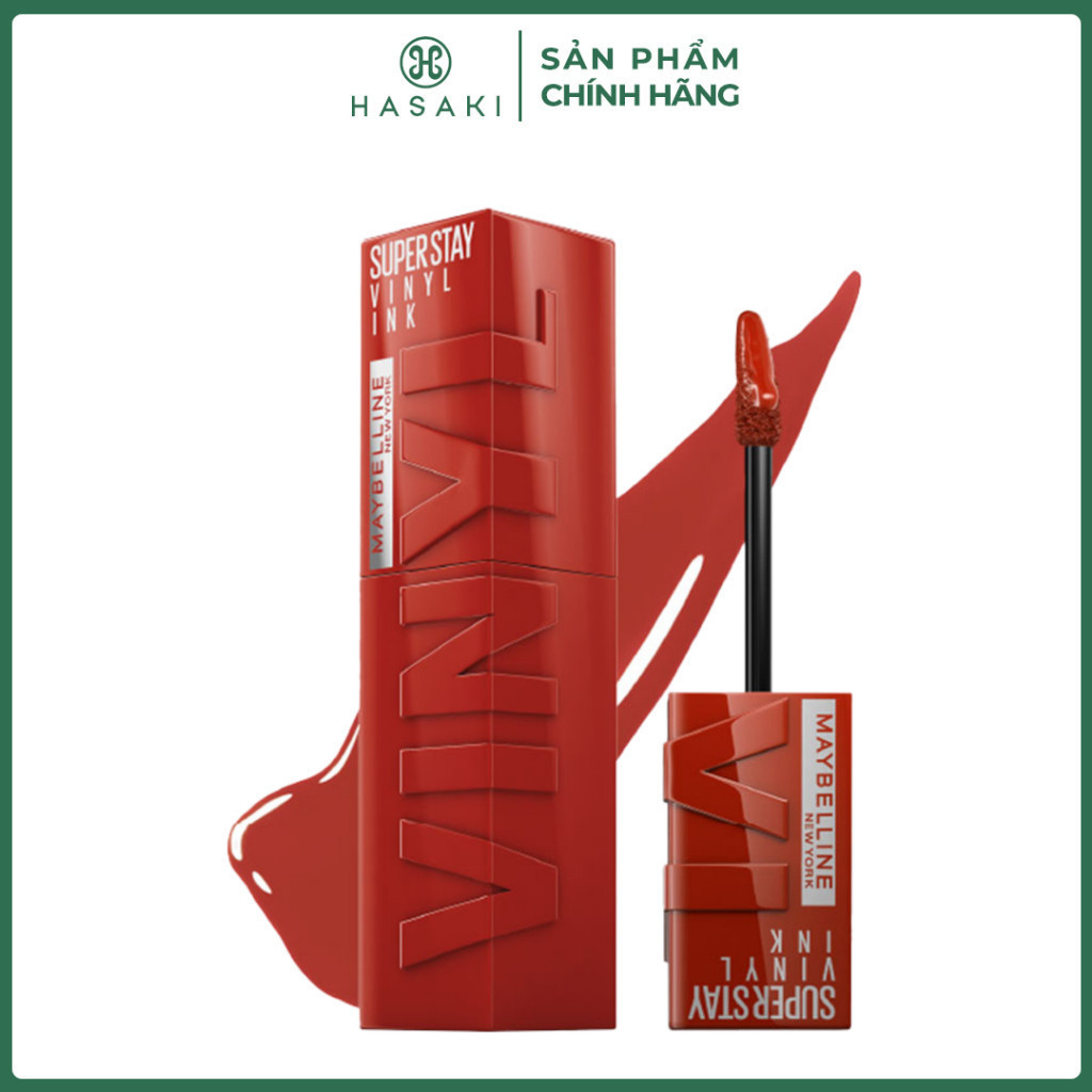 Son Kem Bóng Bền Màu Nhẹ Môi Maybelline Superstay Vinyl Ink 65 Saucy Hồng Đỏ 4.2Ml