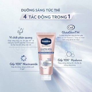 Sữa Dưỡng Thể Vaseline Gluta Hya Body Tone Up UV Lotion 300ml Nâng Tông Dưỡng Ẩm Sáng Da