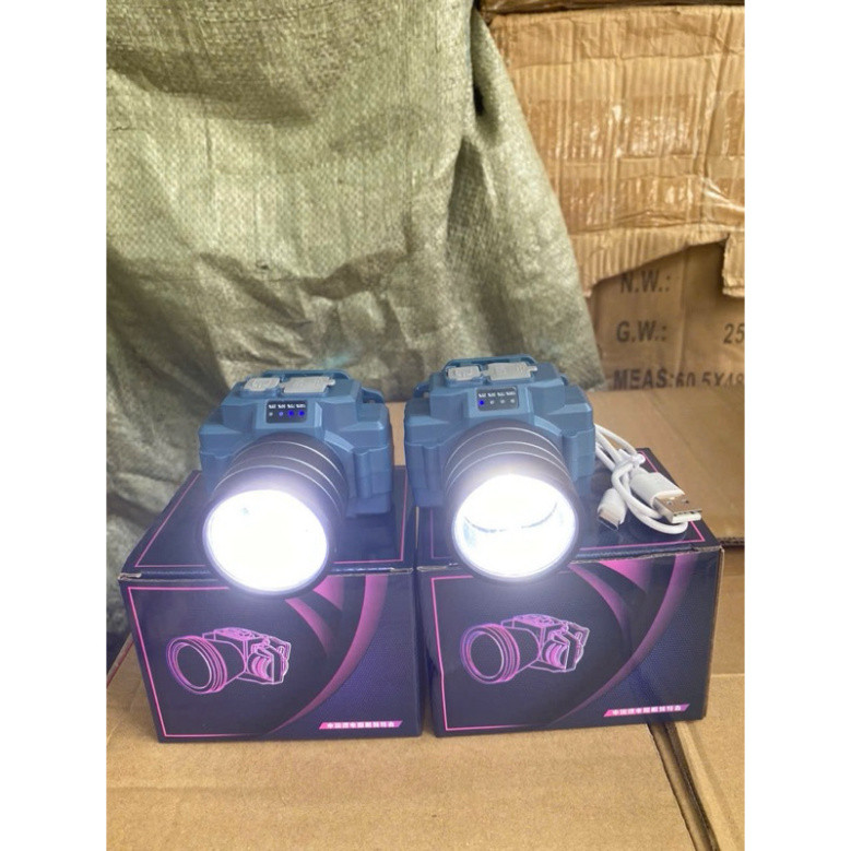 Đèn Đội Đầu V585 zoom xa gần ánh sáng trắng, tích hợp đèn led hiển thị % pin, độ bền cao