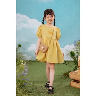 Đầm váy thô ngắn tay Vintage bé gái Rabity 950.023