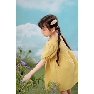 Đầm váy thô ngắn tay Vintage bé gái Rabity 950.023