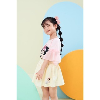 Áo thun ngắn tay phối voan Minnie bé gái Rabity 503.003