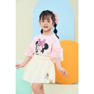 Áo thun ngắn tay phối voan Minnie bé gái Rabity 503.003