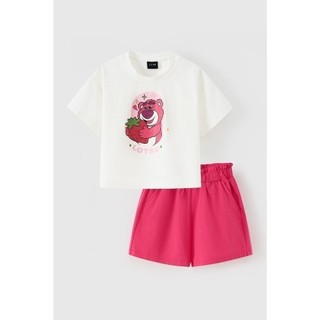 Đồ bộ thun ngắn tay Gấu dâu Lotso, Stitch Disney bé gái Rabity 560.006