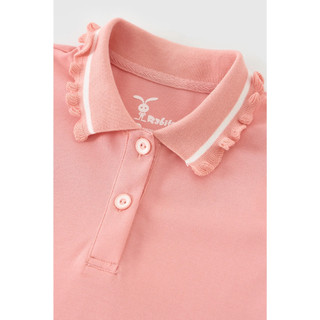 Đầm thun polo tay ngắn xếp ly thêu vỏ sò bé gái Rabity 93516