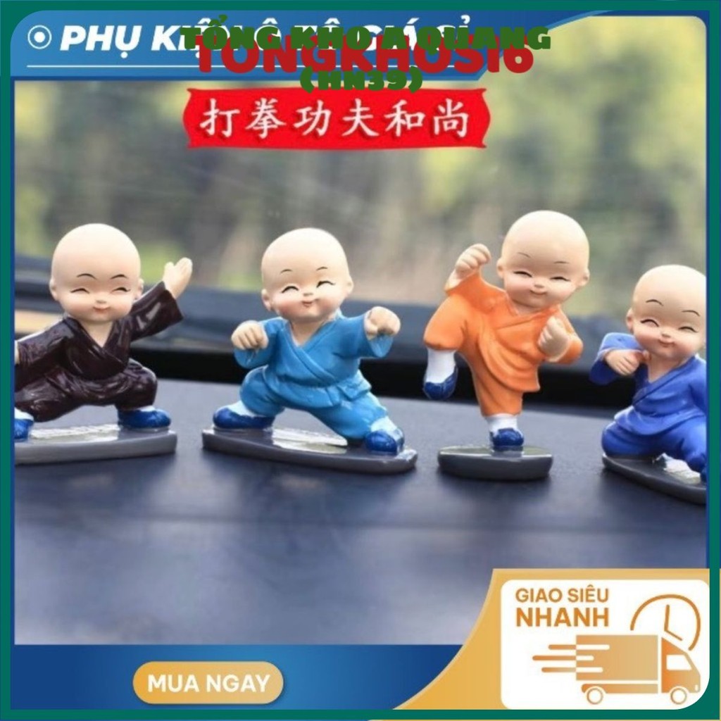 SET 4 TƯỢNG Tứ không-Múa Kiếm,Võ Say,Tập Võ,Quét Rác,Tượng Trang Trí Ô Tô Nhà cửa ở đâu có phật ở đó có bình an