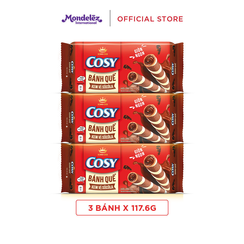 Ảnh Bánh Quế Cosy Kem Vị Sô Cô La, Combo 3 Bánh X 117.6G 1