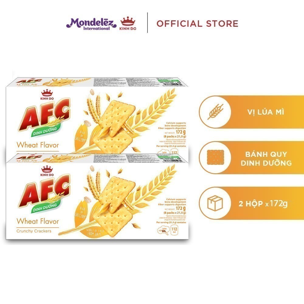 Ảnh - Bánh Cracker Dinh Dưỡng AFC Vị Rau/Lúa Mì/Gà Sả Tắc, Combo 2 Hộp X 172G (Bao Bì Giao Ngẫu Nhiên) 4