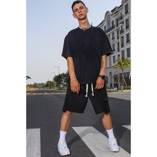 Quần Short Túi Hộp Unisex TEEHOLIC Màu Đen