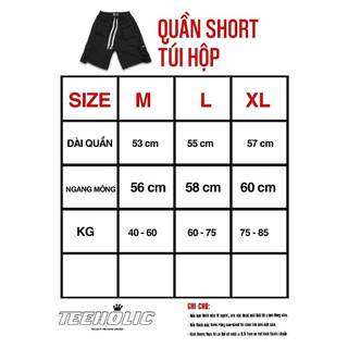 Quần Short Gân Unisex TEEHOLIC Màu Đen, Beige Đậm