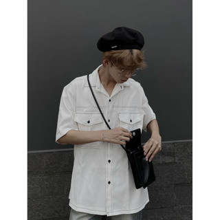 Áo Sơ Mi Unisex Túi Hộp Màu Trắng Vải Cao Cấp Đứng Form Local Brand Teeholic - Thsa1