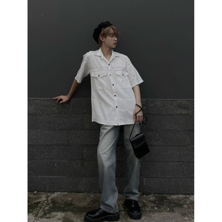 Áo Sơ Mi Unisex Túi Hộp Màu Trắng Vải Cao Cấp Đứng Form Local Brand Teeholic - Thsa1