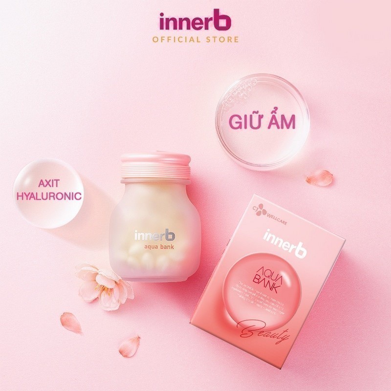Ảnh Thực phẩm bảo vệ sức khỏe InnerB Aqua Bank (giữ ẩm cho da từ Axit Hyaluronic) lọ 56viên 4