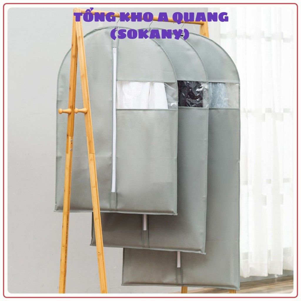 Túi Bọc Quần Áo Chất Liệu Vải Không Dệt Chống Bụi Chống Thấm Treo Tủ Có Khóa Kéo Tiện Lợi LT 68x80cm