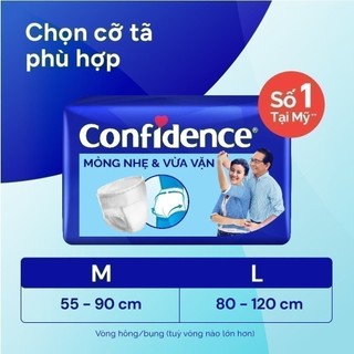 Tã quần người lớn CONFIDENCE SLIM&FIT size M 16 miếng/ L 14 miếng