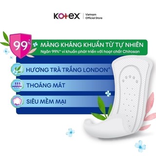 Combo 4/Combo 8 gói băng vệ sinh Kotex hằng ngày kháng khuẩn không cánh (40M/gói)