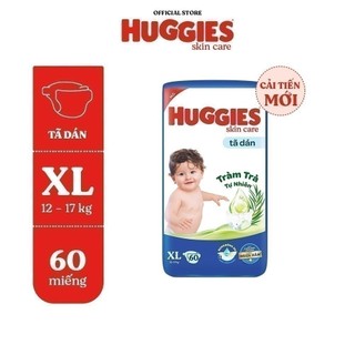 Tã/Bỉm Dán Sơ sinh Huggies Skincare Super Jumbo M76+3/L68/XL60/XXL54