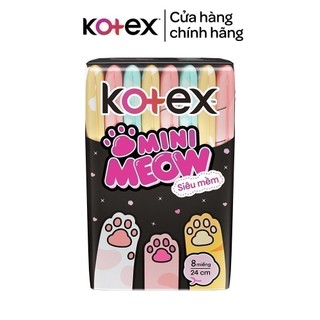[Live Độc Quyền] Combo 8/Combo 16 Băng vệ sinh Kotex MiniMeow Siêu mềm siêu mỏng cánh 8 miếng