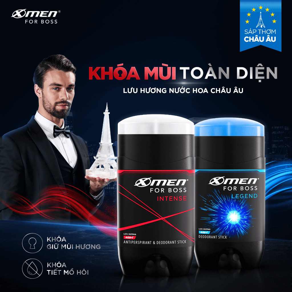 Ảnh Sáp Khử Mùi Xmen For Boss 70g/80g - Sáp Thơm Châu Âu, Ngăn Tiết Mồ Hôi (Sáp Trắng), Ngăn Vệt Ố 1