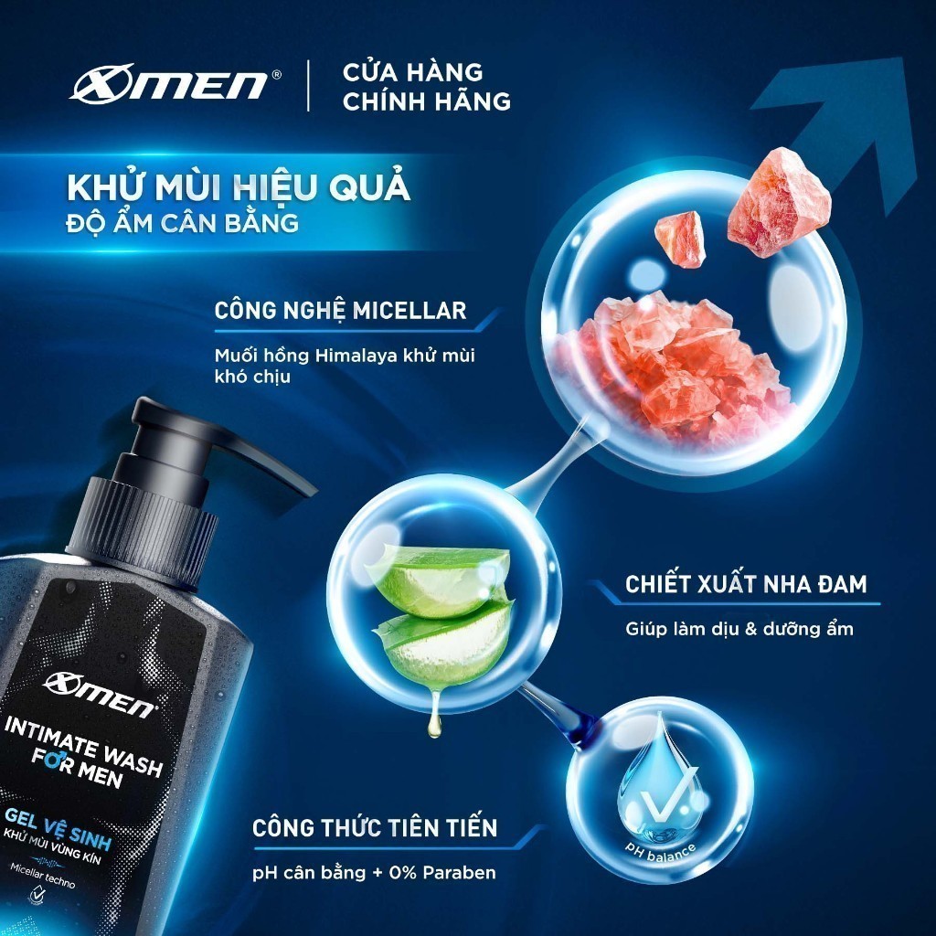 Ảnh Gel vệ sinh nam giới Xmen 100ml - Intimate Wash for Men hương nước hoa Pháp sang trọng 1