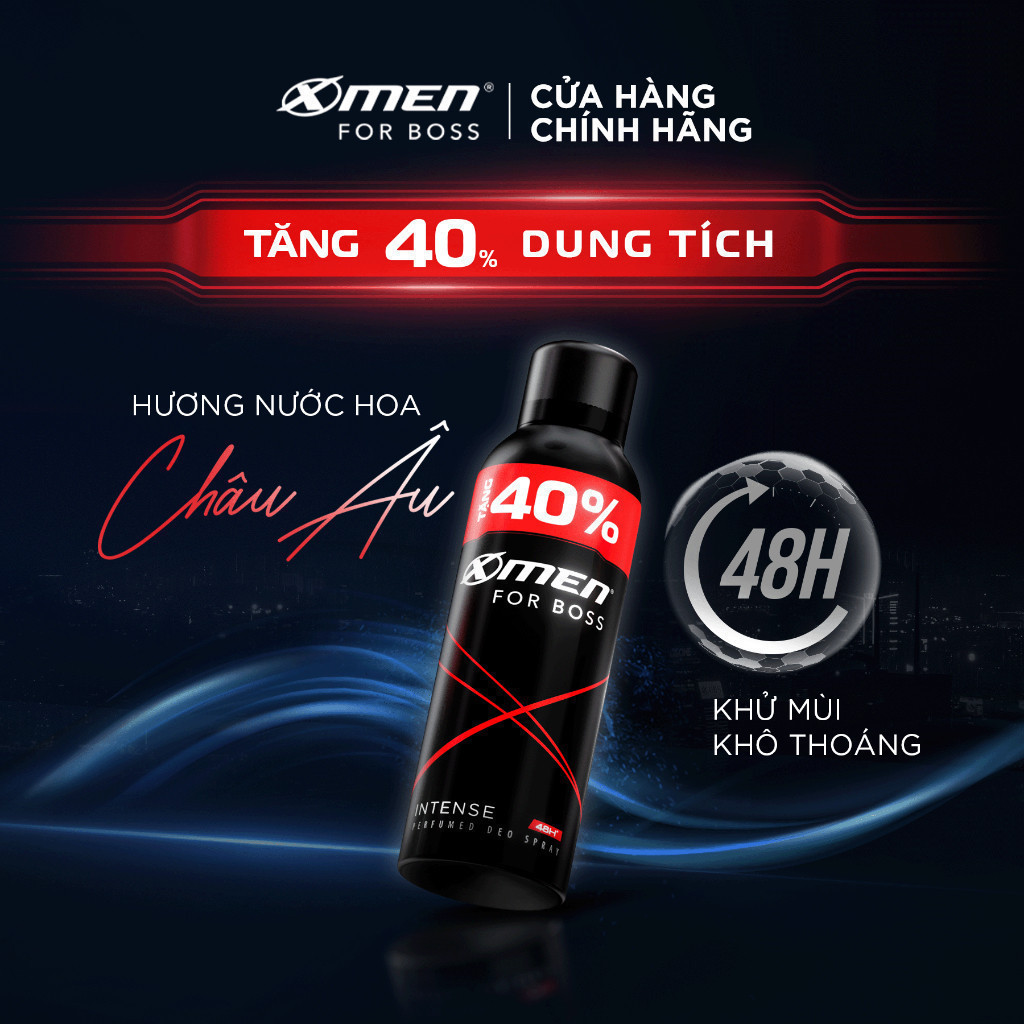 Ảnh Combo 2 Xịt khử mùi X-Men For Boss Intense/ Luxury/Legend/Motion 210ml/chai 2