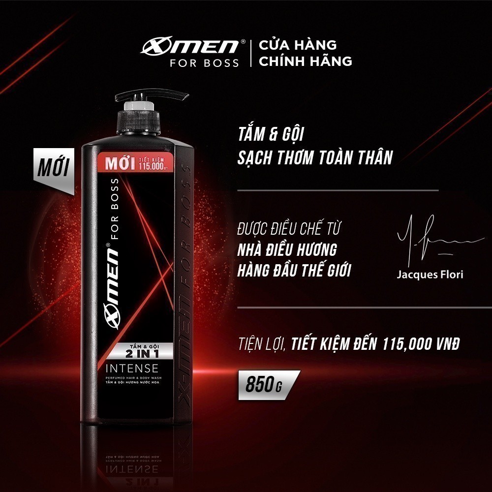 Ảnh Tắm Gội X-Men for Boss Intense 2in1 850g 2