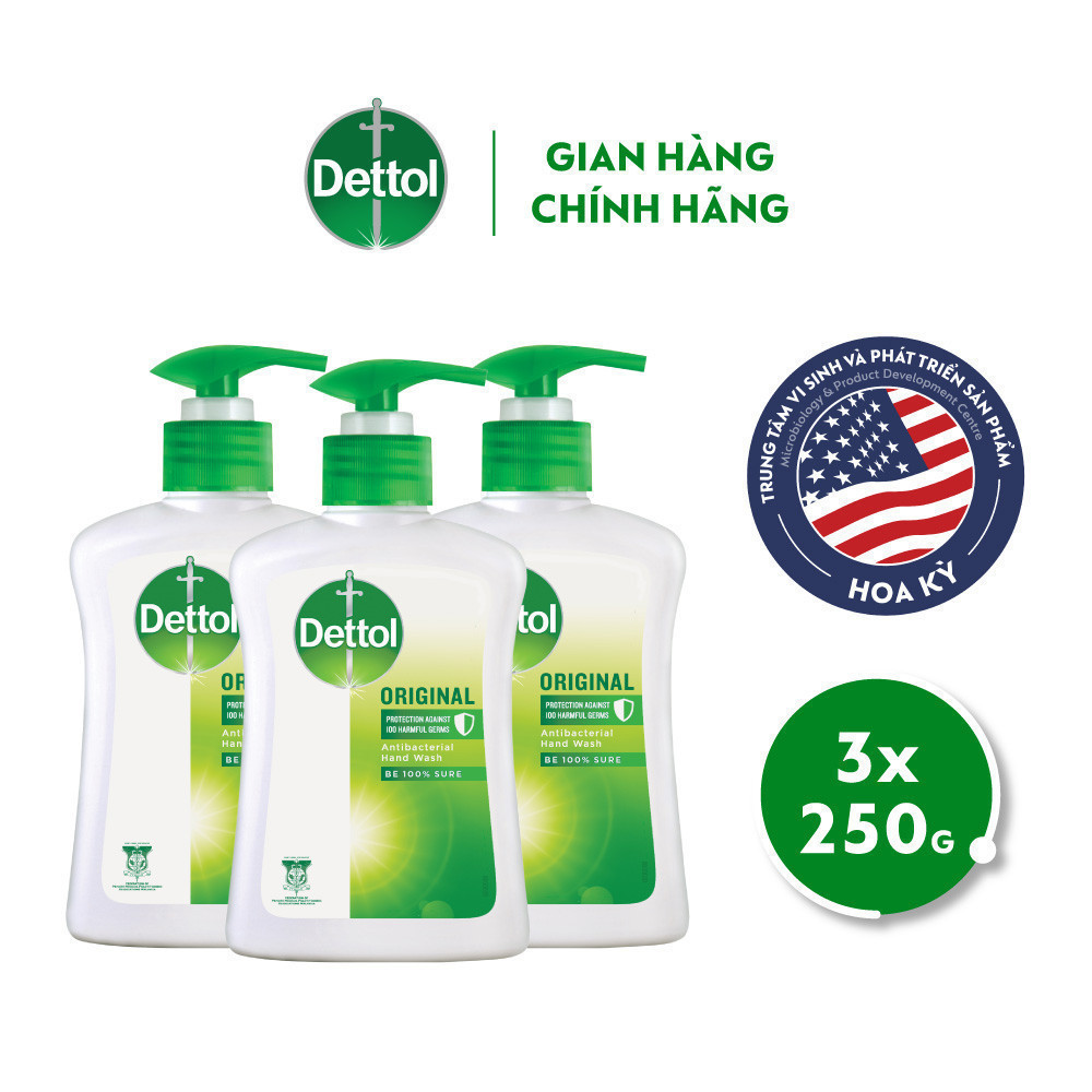 Ảnh Combo 3 nước rửa tay Dettol kháng khuẩn hương tinh dầu thông – 250g/chai 1