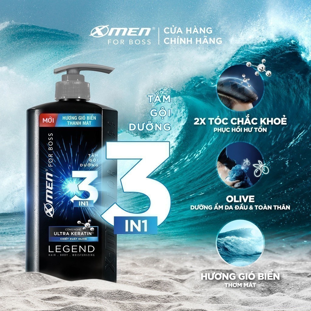 Ảnh Tắm-gội-dưỡng 3in1 X-Men for Boss hương gió biển thanh mát Legend 830g 1