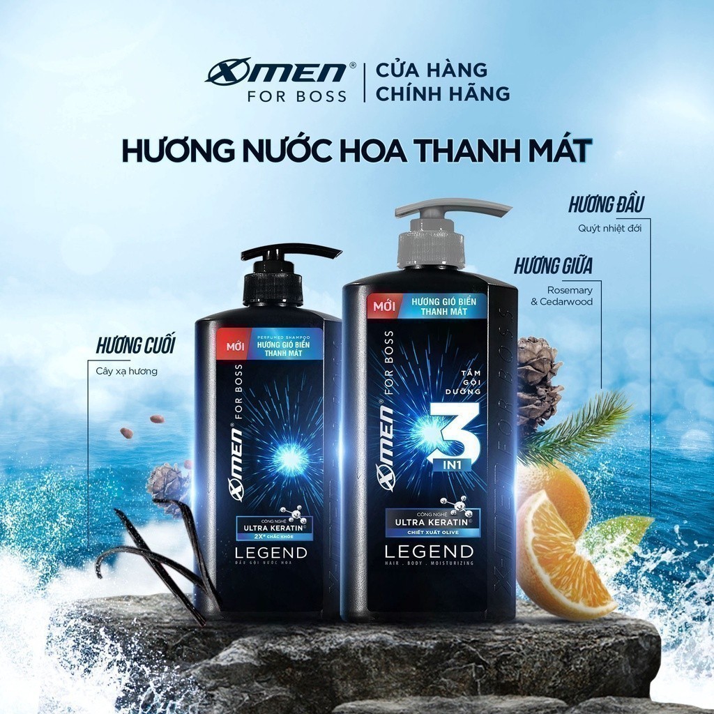 Ảnh Tắm-gội-dưỡng 3in1 X-Men for Boss hương gió biển thanh mát Legend 830g 3