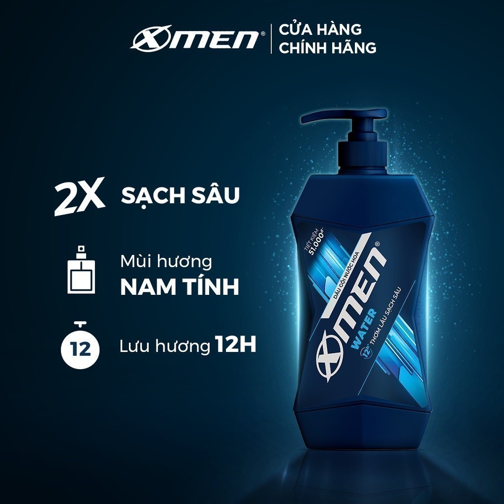 Ảnh Dầu gội nước hoa Xmen 650g - 4 mùi hương nam tính, 2x sạch sâu và lưu hương 12h 2