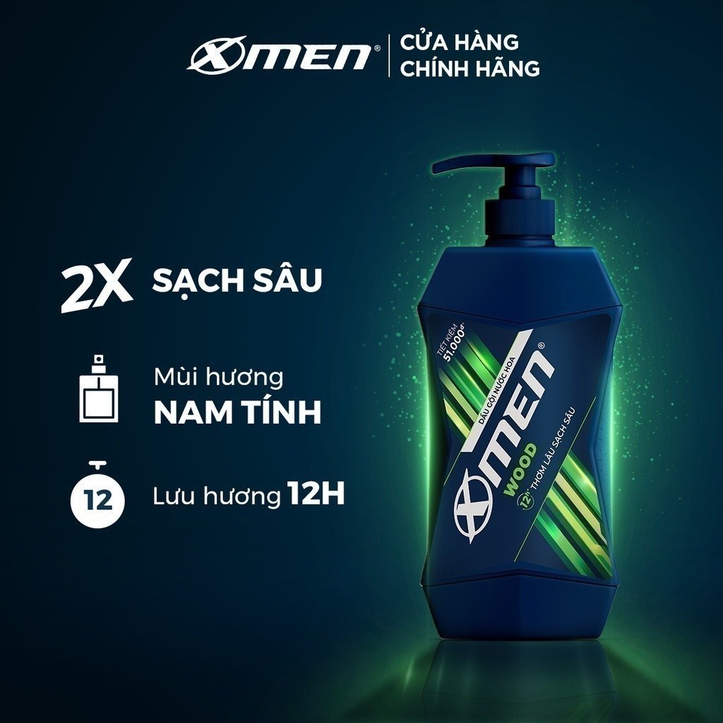 Ảnh Dầu gội nước hoa Xmen 650g - 4 mùi hương nam tính, 2x sạch sâu và lưu hương 12h 3